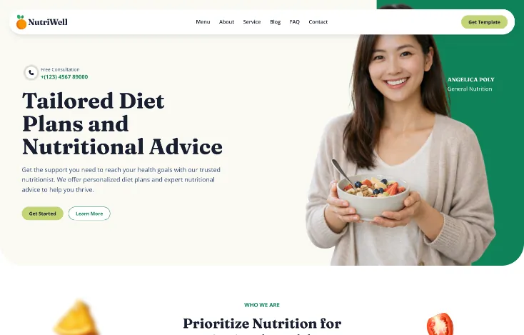 Nutriwell template preview